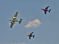 B-25J Mitchell and two AlphaJet, Redbull